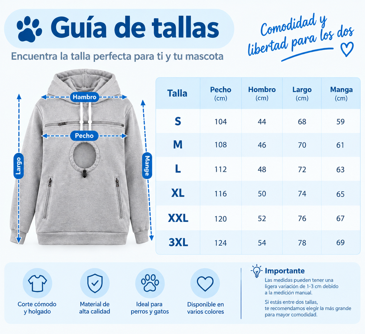 🐾 Sudadera Portamascotas – Lleva a Tu Mejor Amigo Contigo